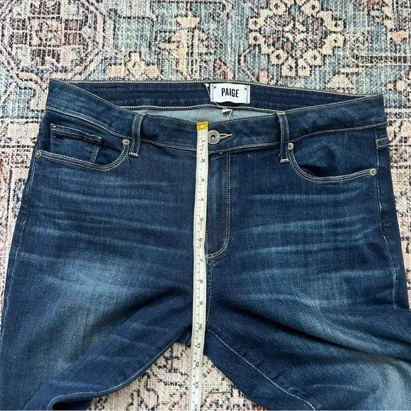 Paige Brigitte Crop Jeans Designer Straight Leg Boyfriend Jeans Dark Wash 30
